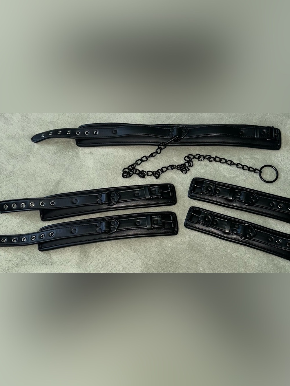 Black Bondage Restraints - Wrist, Ankle, Neck Cuffs